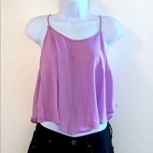Free People Lilac Flowy Cropped Tank